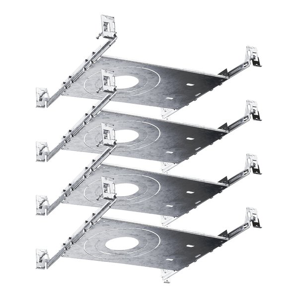 Luxrite Shallow Recessed Housing Mounting Plate 3-4-6 Inch LED Recessed Kits Extendable Bars ETL 4-Pack LR41002-4PK